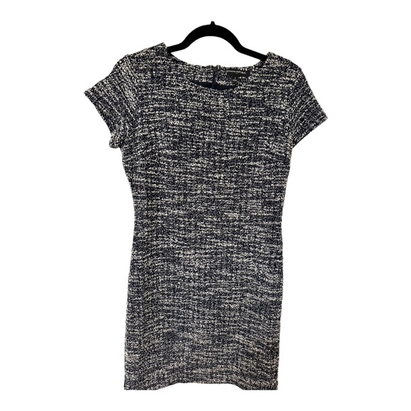 BANANA REPUBLIC Tweed  Blue/White Sleeveless A-Line Career Dress-Size 4 - Picture 2 of 3